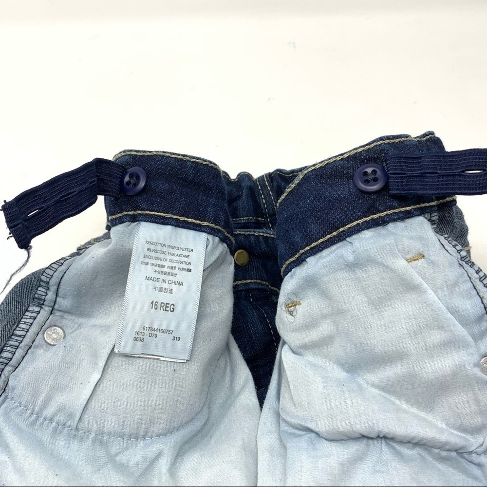 Levis 711 Dark Wash Jeans Youth Size 16 Skinny Fit Adjustable Comfort Waist - Picture 8 of 11